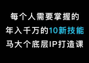 马大个的IP底层逻辑课，​每个人需要掌握的年入千万的10新技能，约会底层IP打造方法！-一号资源库