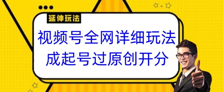 视频号全网最详细玩法，起号过原创开分成，单号日入300+【揭秘】-一号资源库
