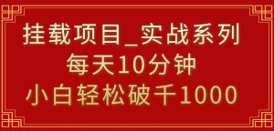 挂载项目，小白轻松破1000，每天10分钟，实战系列保姆级教程【揭秘】-一号资源库