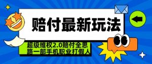 超级维权2.0全新玩法，2024赔付全思路职业打假一部手机搞定【仅揭秘】-一号资源库