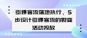 引爆客流落地执行,5步设计引爆客流的裂变活动投放-一号资源库