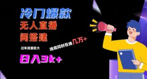 冷门爆款直播间手把手搭建，流量巨大，日入3k+【揭秘】-一号资源库