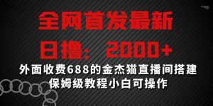 全网首发最新，日撸2000+，外面收费688的金杰猫直播间搭建，保姆级教程小白可操作【揭秘】-一号资源库