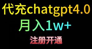 代充chatgpt4，日入500+，精准引流，暴力变现【揭秘】-一号资源库