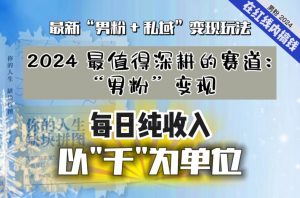 【私域流量最值钱】把“男粉”流量打到手，你便有无数种方法可以轻松变现，每日纯收入以“千”为单位-一号资源库