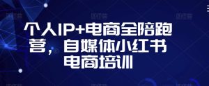 个人IP+电商全陪跑营，自媒体小红书电商培训-一号资源库