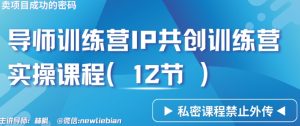 导师训练营3.0IP共创训练营私密实操课程（12节）-卖项目的密码成功秘诀【揭秘】-一号资源库