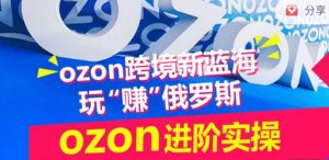ozon跨境新蓝海玩“赚”俄罗斯,ozon进阶实操训练营-一号资源库