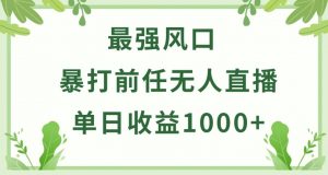 暴打前任小游戏无人直播单日收益1000+，收益稳定，爆裂变现，小白可直接上手【揭秘】-一号资源库