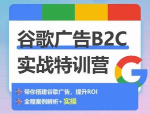 谷歌广告B2C实战特训营，500+谷歌账户总结经验，实战演示如何从0-1搭建广告账户-一号资源库
