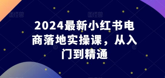 2024最新小红书电商落地实操课，从入门到精通-一号资源库
