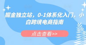 掘金独立站，0-1体系化入门，小白跨境电商指南-一号资源库
