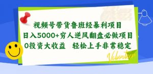 视频号带货鲁班经暴利项目，穷人逆风翻盘必做项目，0投资大收益轻松上手非常稳定【揭秘】-一号资源库