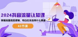 2024抖音流量认知课:掌握流量底层逻辑,明白应该选择什么赛道 (43节课)-一号资源库