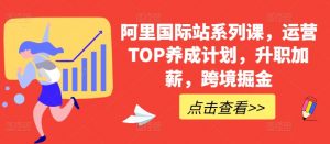 阿里国际站系列课，运营TOP养成计划，升职加薪，跨境掘金-一号资源库