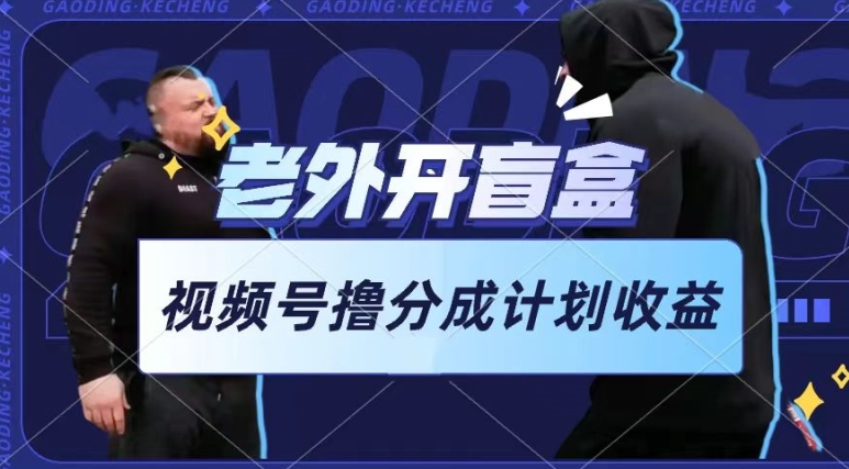 老外开盲盒视频，撸视频号分成计划收益，每天只需一小时，新手小白轻松上手【揭秘】-一号资源库