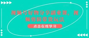 视频号好物分享副业课，视频剪辑带货玩法-一号资源库