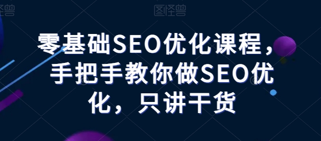 零基础SEO优化课程，手把手教你做SEO优化，只讲干货-一号资源库