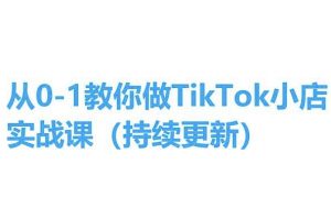 从0-1教你做TikTok小店实操课(持续更新)，手把手教你，简单易学-一号资源库