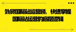 外贸国际站运营顾问，快速掌握国际站运营的底层逻辑-一号资源库