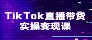 TikTok直播带货实操变现课:系统起号、科学复盘、变现链路、直播配置、小店操作流程、团队搭建等。-一号资源库