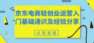 京东电商轻创业运营入门基础通识及经验分享-一号资源库