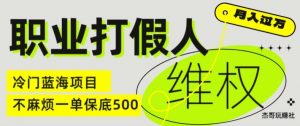 职业打假人电商维权揭秘，一单保底500，全新冷门暴利项目【仅揭秘】-一号资源库