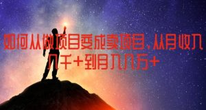 如何从做项目变成卖项目,从月收入几千到月入几万【揭秘】-一号资源库