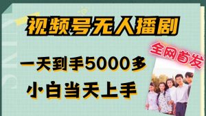 全网首发视频号无人播剧，拉爆流量不违规，一天到手5000多，小白当天上手，多号无限放大【揭秘】-一号资源库