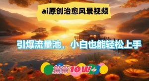 ai原创治愈风景视频，引爆流量池，小白也能轻松上手，篇篇10w+【揭秘】-一号资源库