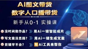Ai图文带货+数字人口播带货，从0~1实操体系课-一号资源库