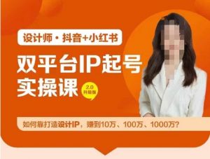 双平台IP起号实操营，教你如何靠打造设计IP，赚到10万、100万、1000万?-一号资源库