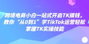跨境电商小白一站式开启TK搞钱，教你“从0到1”学TikTok运营轻松掌握TK实操技能-一号资源库