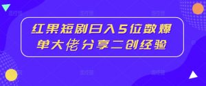红果短剧日入5位数爆单大佬分享二创经验-一号资源库