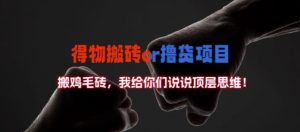 得物搬砖撸货项目?掰下数据，我给你们说说顶层思维【揭秘】-一号资源库