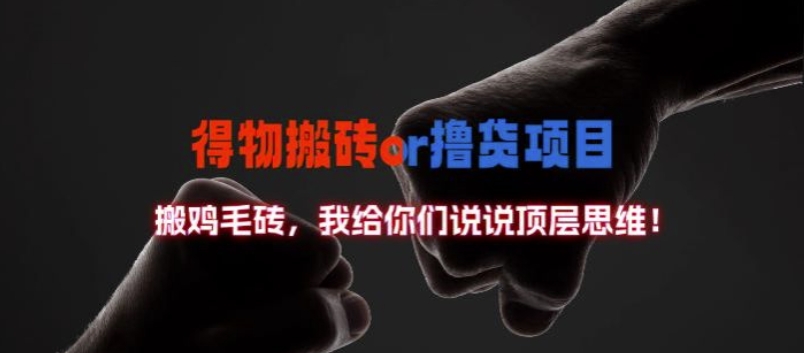 得物搬砖撸货项目?掰下数据，我给你们说说顶层思维【揭秘】-一号资源库