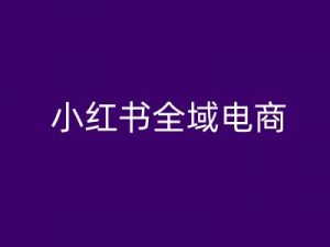 小红书全域电商，小红书电商教程-一号资源库