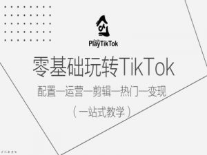 零基础玩转TikTok，配置一运营一剪辑一热门一变现，一站式教学-一号资源库