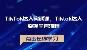 TikTok达人实战课，Tiktok达人变现全套流程-一号资源库