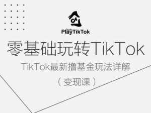 零基础玩转TiKToK变现课,TikTok最新撸基金玩法详解-一号资源库
