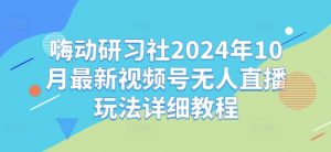 嗨动研习社2024年10月最新视频号无人直播玩法详细教程-一号资源库