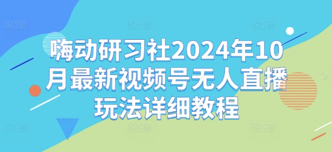嗨动研习社2024年10月最新视频号无人直播玩法详细教程-一号资源库