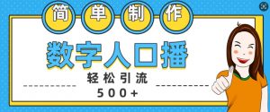 简单制作数字人口播轻松引流500+精准创业粉【揭秘】-一号资源库