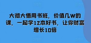 大彻大悟用书班，价值几W的课，一起学12本好书，让你财富增长10倍-一号资源库