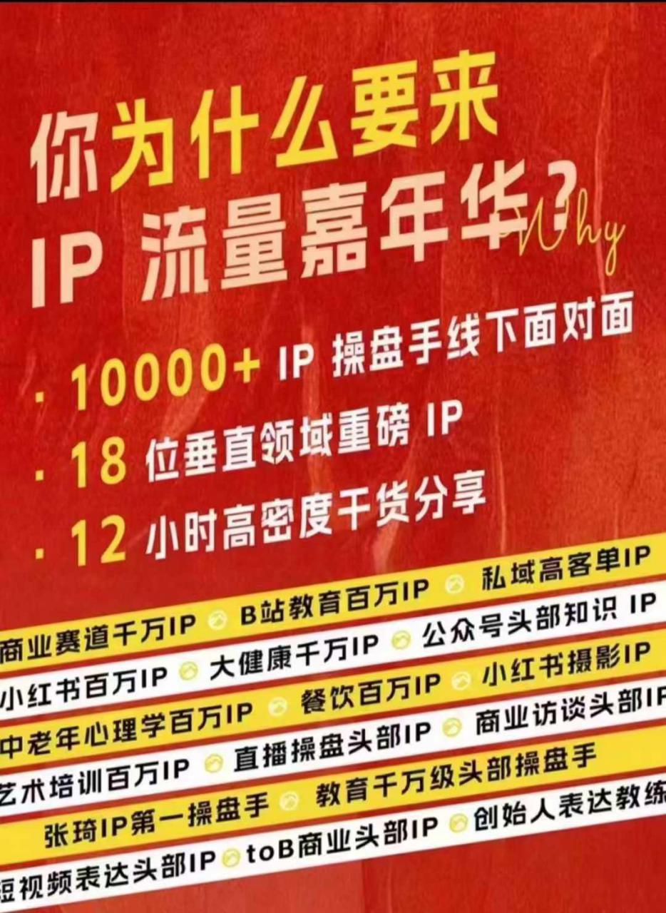 群响IP流量嘉年华，​现场视频+IP江湖2024典藏版PPT-一号资源库