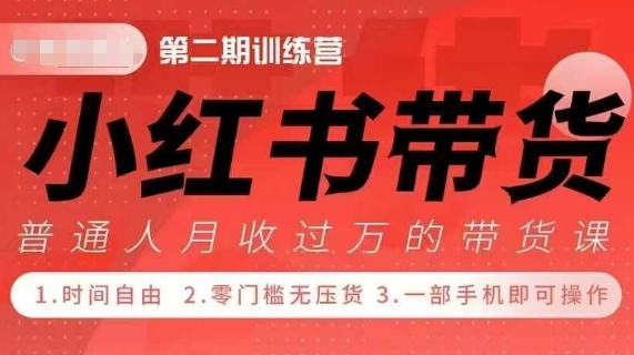 小Red书带货42天训练营 2.0版，宝妈+自由职+上班族+大学生，提高副业收入的大红利项目-一号资源库
