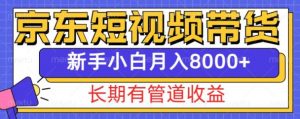 京东短视频带货新玩法，长期管道收益，新手也能月入8000+-一号资源库