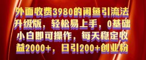 外面收费3980的闲鱼引流法,轻松易上手,0基础小白即可操作,日引200+创业粉的保姆级教程【揭秘】-一号资源库