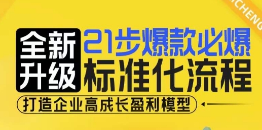 21步爆款必爆标准化流程，全新升级，打造企业高成长盈利模型-一号资源库