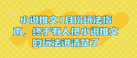 小说推文1月份玩法指南，终于有人把小说推文的玩法讲清楚了!-一号资源库